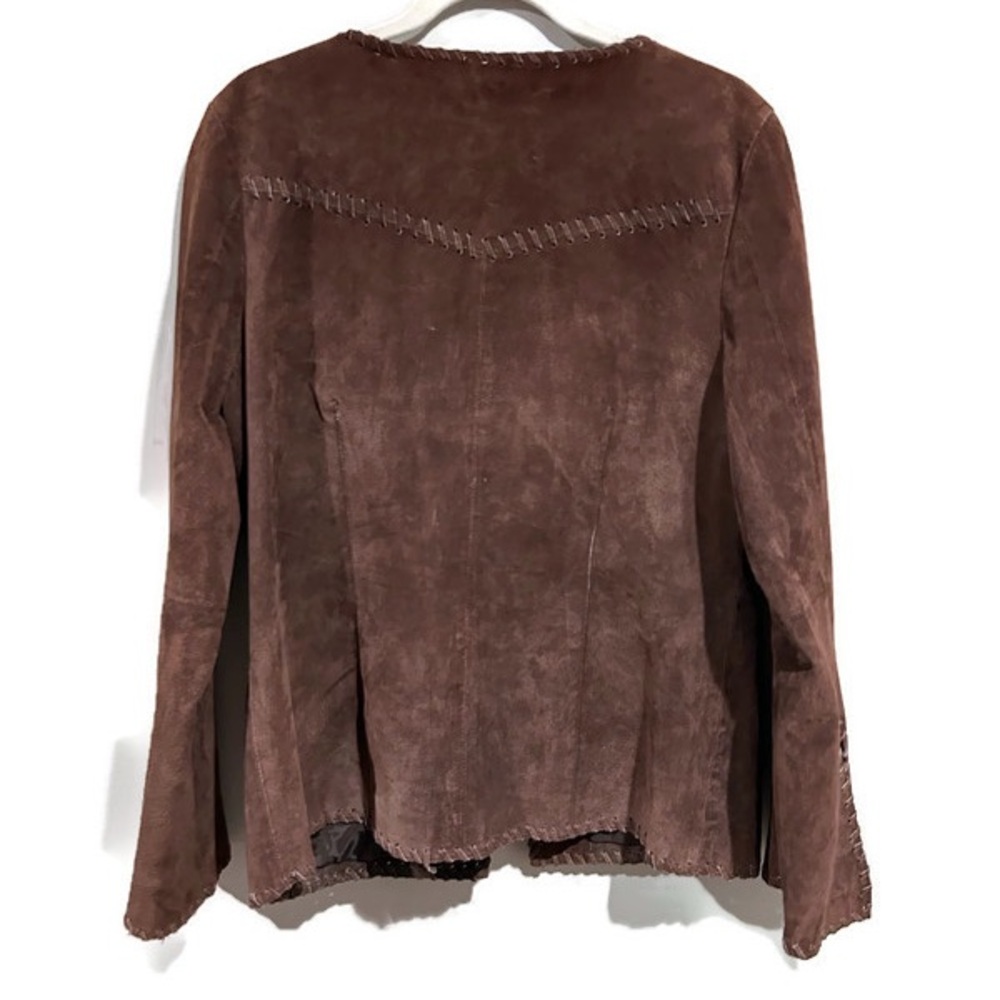Vintage suede leather Brown Women's Bohemian Jacket - Picture 2 of 7